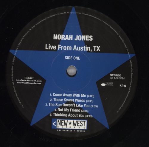 Norah Jones Live From Austin TX US 2-LP vinyl record set (Double